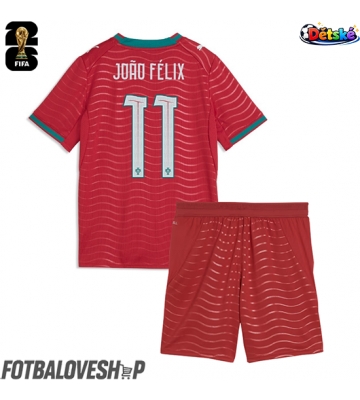 Portugalsko Joao Felix #11 Dětské Domácí Dres MS 2026 Krátký Rukáv (+ trenýrky)